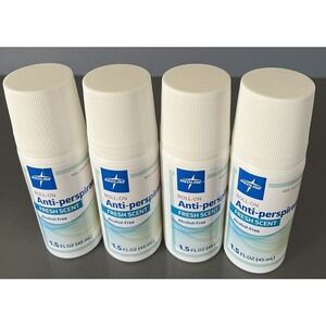 4 Medline Roll On Anti-perspirant Fresh Scent 1.5 FL OZ Alcohol‎ Free EXP 01/27